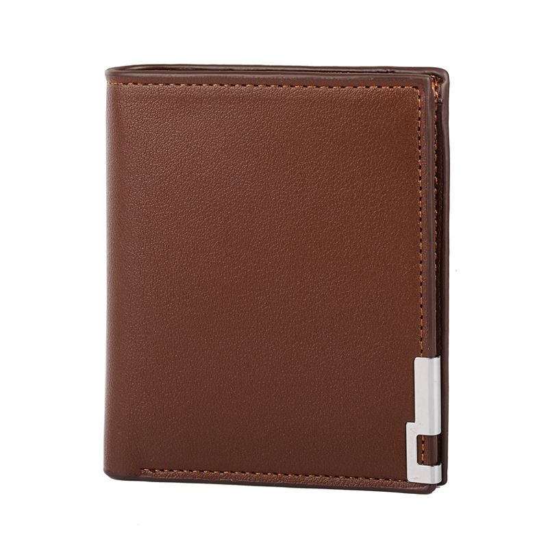 Nueva cartera informal de cuero con borde de hierro para hombre_voghion.com