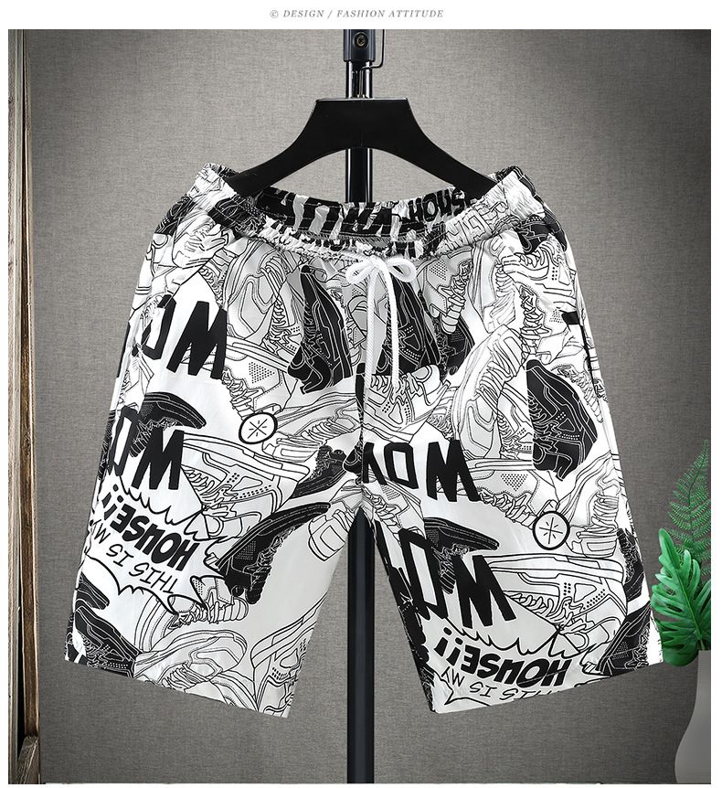 Nuovi pantaloncini sportivi da spiaggia estivi Capris Pantaloni a gamba dritta a 5 punti da uomo alla moda_voghion.com