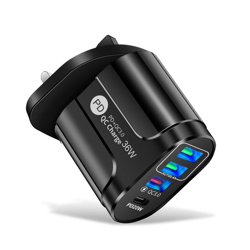 Music Festival 36W PD+QC3.0 2.4A dual fast mobile phone charger with multi port USB and PD head for travel charging_voghion.com