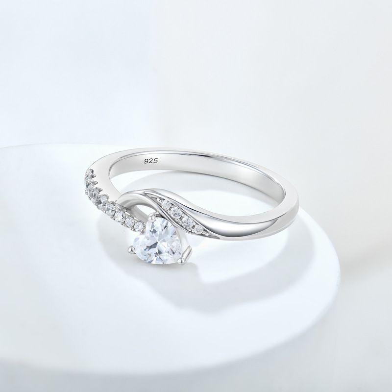Anello geometrico con zircone S semplice e alla moda, gioielli in argento_voghion.com