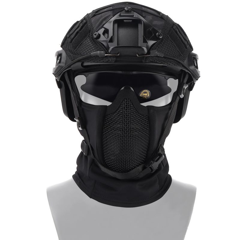 QFV50704555550<== Cross-Border Outdoor Dustproof Sunproof Cycling Face Mask Windproof Neck Warmer Breathable Steel Mesh Tactical_voghion.com