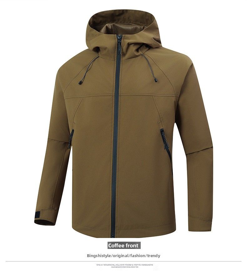 Windproof And Water-proof Jacket Men's Spring And Autumn Thin Outdoor Sports Removable Hat Couple's Tooling Jacket_voghion.com
