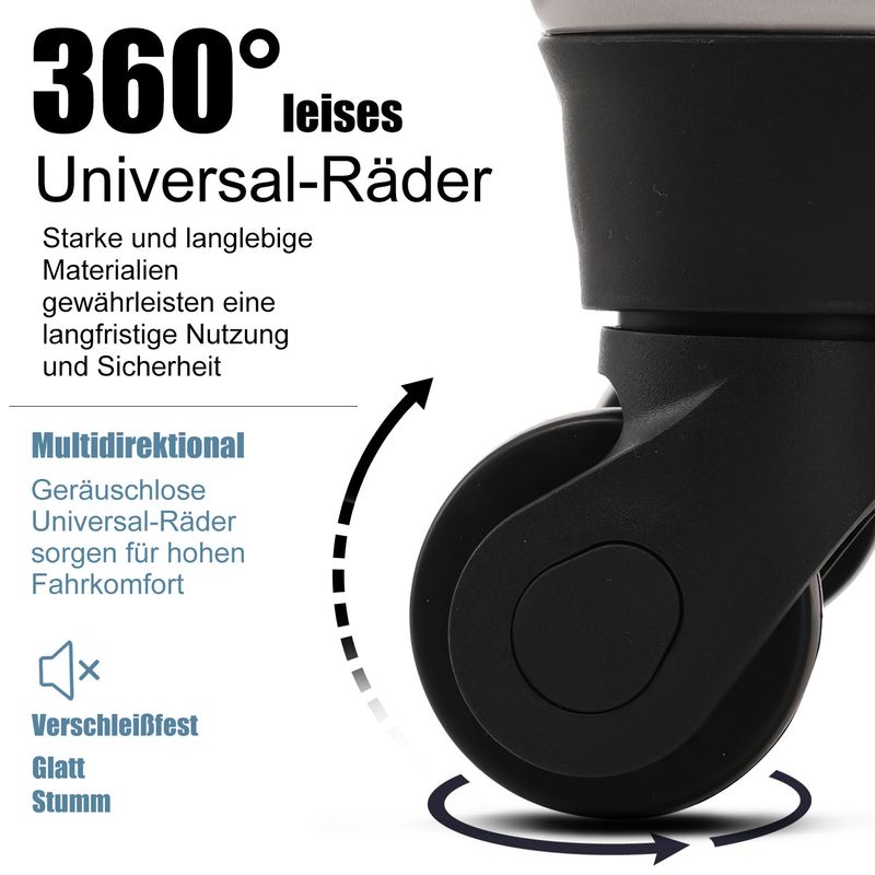 Hartschalenkoffer Als Handgepäck, 4 Rollen, ABS-Material, Mit Zahlenschloss, 41.5x27.5x59 Cm, Schwarz-Grau_voghion.com