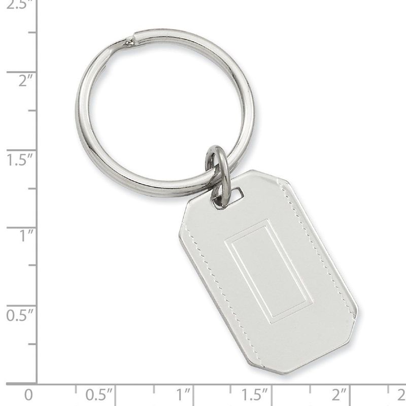 Rhodium-plated Kelly Waters With Engraveable Area Key Ring_voghion.com