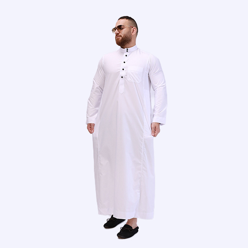 Muslimske menns nye hvite muslimske kapper Mote muslimske klær Disdash Engros_voghion.com