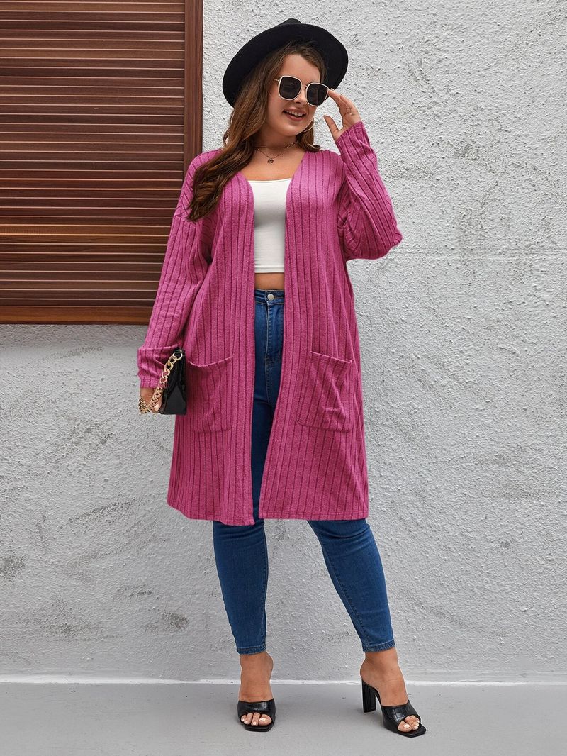 Spring And Autumn European And American New Large Size Casual Long Sleeved Cardigan Sweater Jacket Womenv_voghion.com