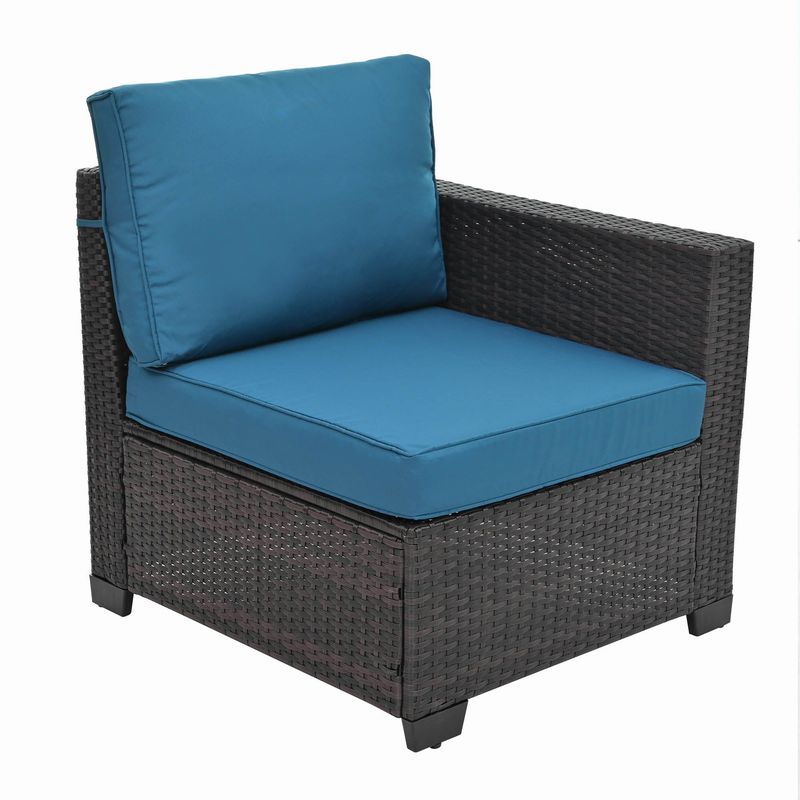 10 Piece PE Rattan Patio Furniture Set, Sectional Sofa Set, Outdoor Patio Furniture Set With Cushions & Tempered Glass Coffee Table_voghion.com