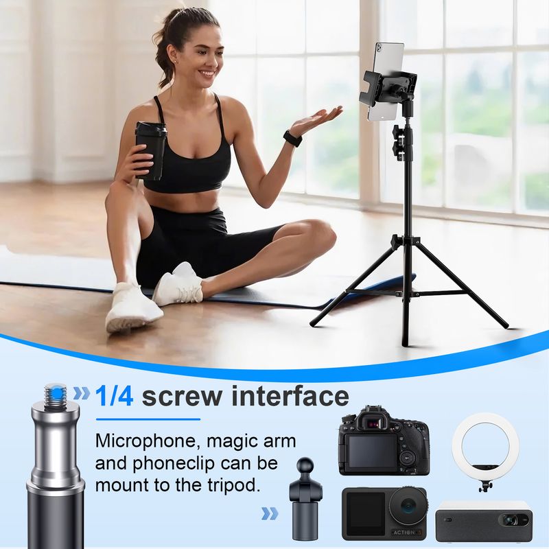 1 trépied de sol réglable pour iPad Air Pro 12,9 pouces, Mini Xiaomi 4-13 pouces_voghion.com