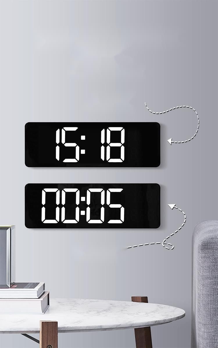 16inch Large Screen Function Display Nordic Digital Simple Living Room LED Wall Clock 6626_voghion.com