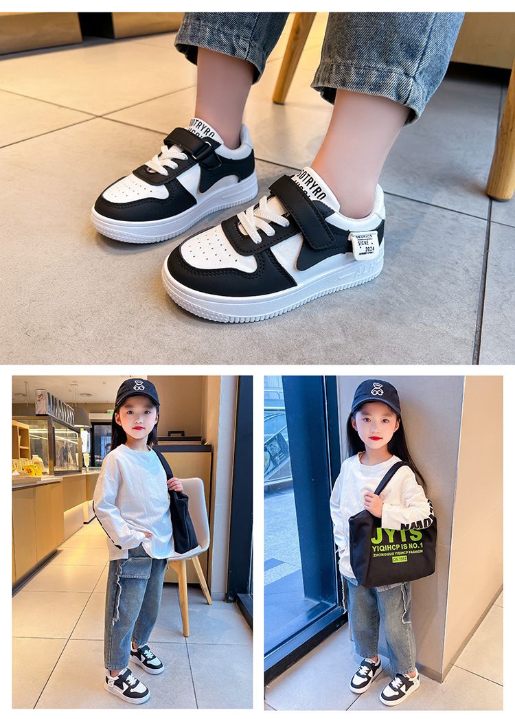 Kids' Shoes Spring And Autumn New Casual All Match Children's Sneakers Velcro Soft Soled White Shoes Boys' Sports Shoes_voghion.com