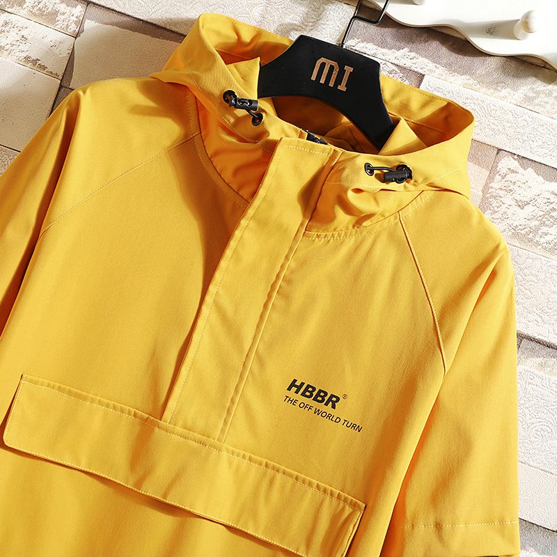 Pullover mit halbem Reißverschluss, dünner, trendiger Kapuzenmantel für Herren im Frühling und Herbst im Streetstyle, vielseitige Jacke für Herren_voghion.com
