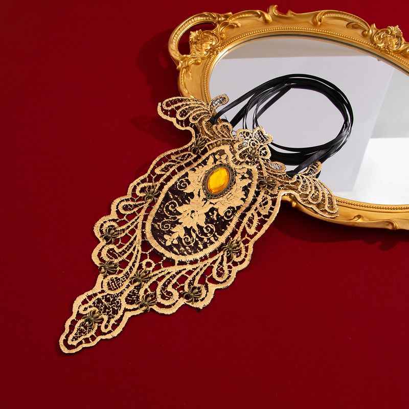 Ensemble de colliers et de chaînes de clavicule incrustées irrégulières en dentelle_voghion.com