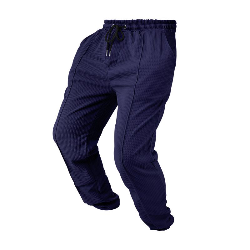 Men's Waffle-Knit Casual Pants – Straight-Leg Lounge Pants (S-XXXL, 5 Colors)_voghion.com