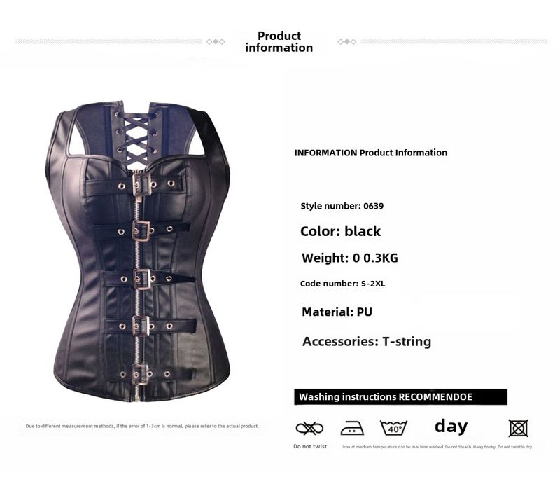 Une génération de vêtements de modelage du corps en cuir à fermeture éclair et à bandoulière européens et américains, fourniture transfrontalière_voghion.com