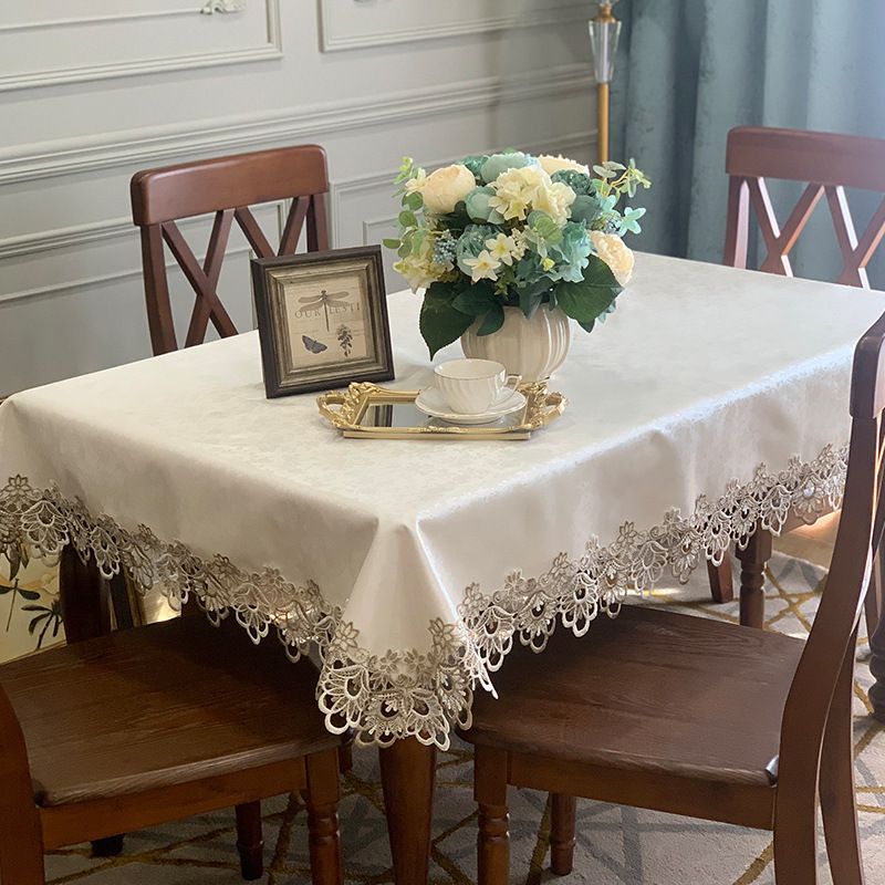 Nappe de luxe imperméable en dentelle, non lavable en machine, nappe résistante à l'huile, grande taille_voghion.com