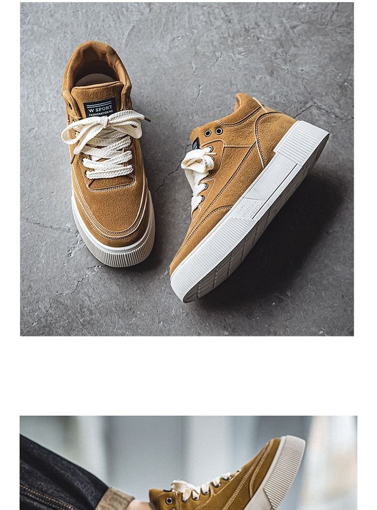 High board shoes for men, 2024 autumn new British style sports shoes, men's mid top Martin boots_voghion.com