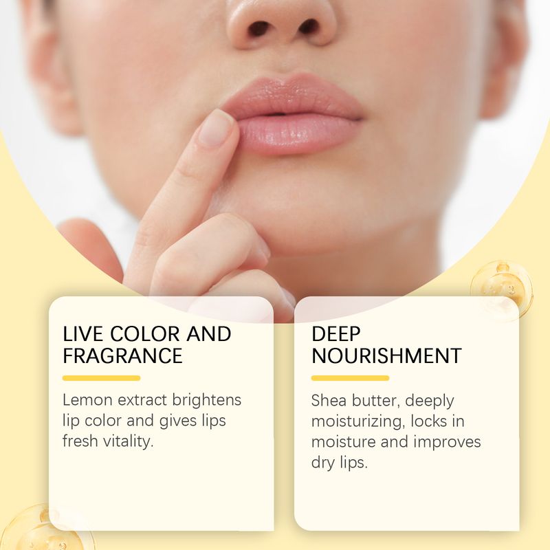Sitron-ingefær leppepomade, sitron fuktighetsgivende fuktighetsgivende fuktighetsgivende nærende leppepomade_voghion.com