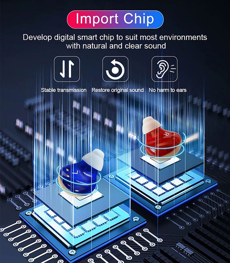 Nuovo amplificatore acustico ricaricabile per apparecchio acustico con aspirazione magnetica TWS Apparecchio acustico Z-300_voghion.com