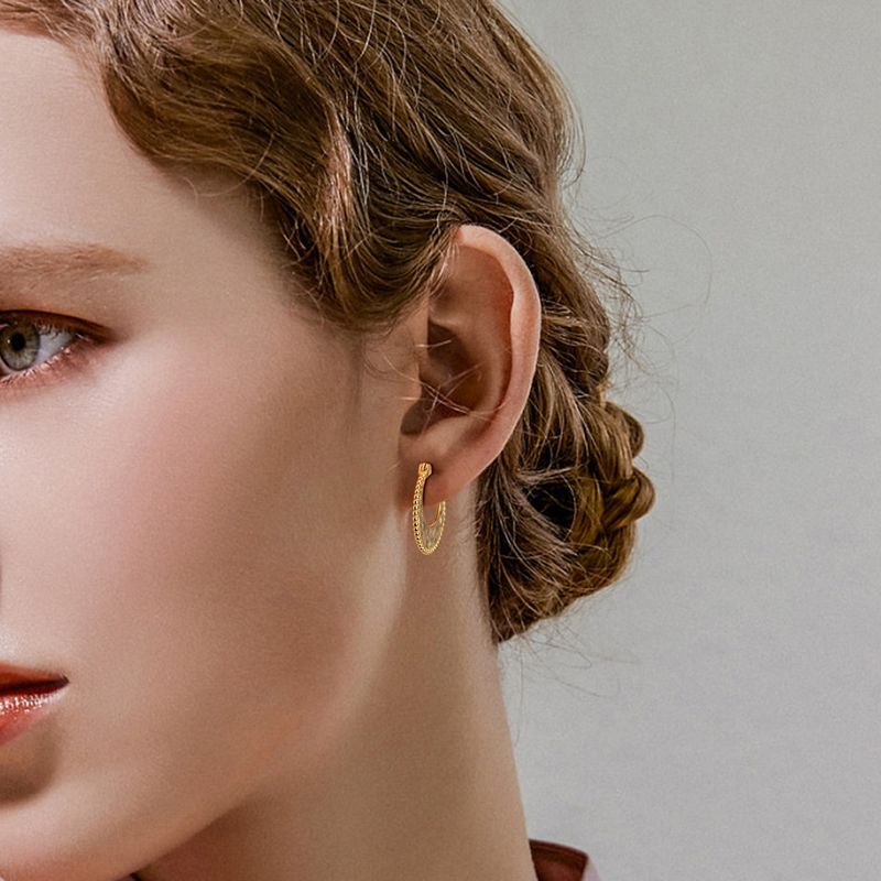S Pure Silver Fashionable, Simple, Personalized, Trendy, Versatile, Creative Celebrity, Internet Celebrity Earrings,_voghion.com