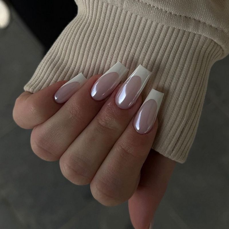2024 Nuove unghie bianche francesi Yiwu Short Ladder Pezzi per unghie indossabili_voghion.com