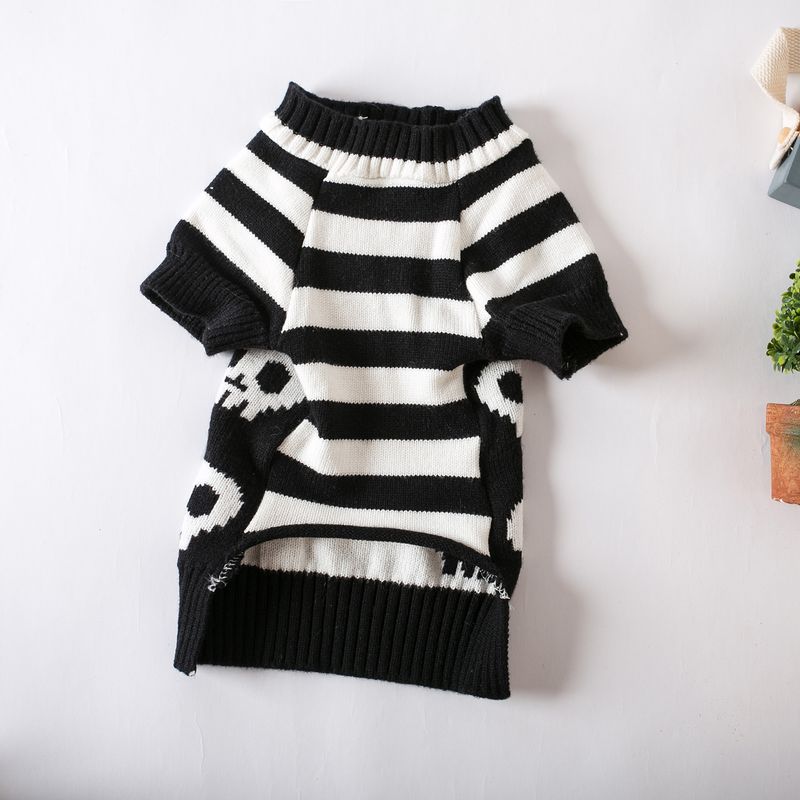 Skull Halloween Pet Costume Autumn Sweater Style Large Dog Clothes_voghion.com