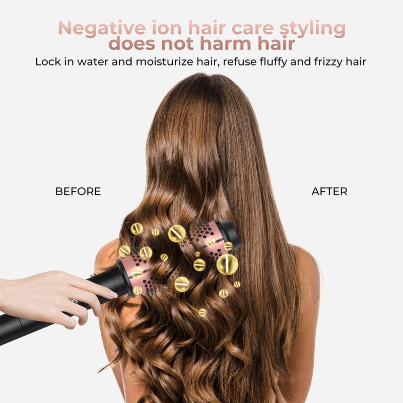 Roller Curling Hair Blowing Negative Ions Do Not Damage The Hair, Buckle Design Comb, 3-in-1_voghion.com
