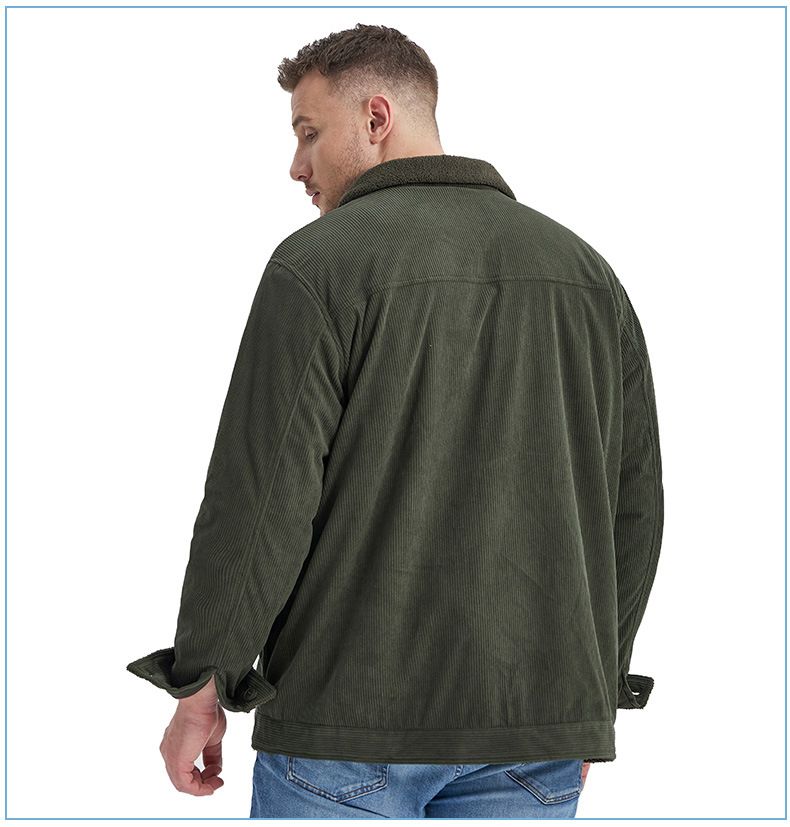 Men's Plus-Size Corduroy Winter Jacket – Lambswool-Lined Thick Coat For Cold Weather_voghion.com