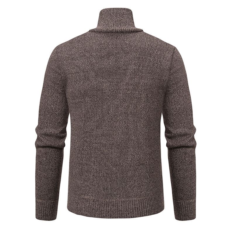 Men's Clothing autumn and winter men's stand up collar thickened sweater knitted pullover large size half zip knitted tops men_voghion.com