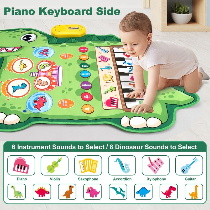 Fun Fun Multifunctional Children's Dance Blanket Music Drum Blanket Puzzle Parent-Child Games Interactive Toys Jazz Drum Piano Blanket_voghion.com