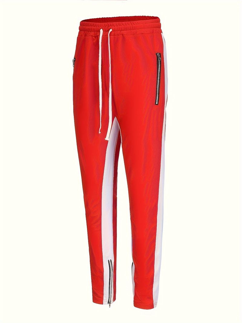 Pantaloni sportivi da uomo con cerniera e colori a contrasto_voghion.com