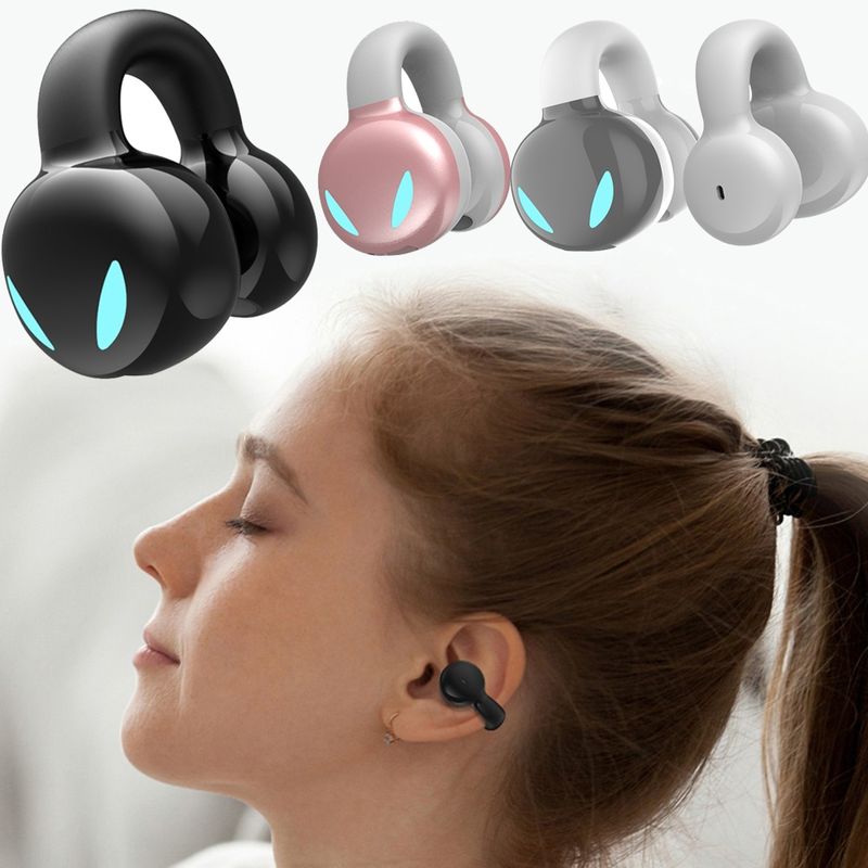Clip Ear Stereo External Sound Without Hurting Ear Business Sports Model Bluetooth Earphones(Pink)_voghion.com