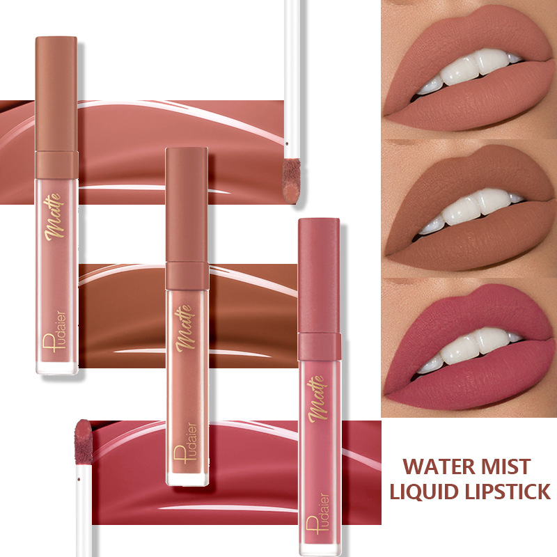 Makeup Pudaier 12 Farben Matte Glaze Nicht mit Cup Mist, Lipgloss und Lippenstift befleckt_voghion.com