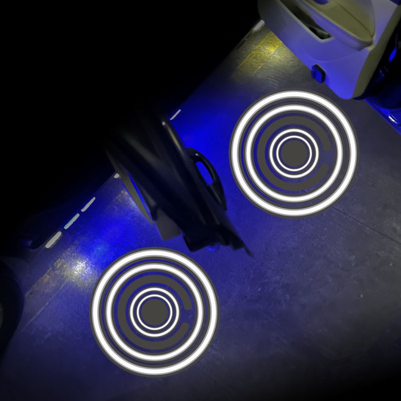Proyector de bienvenida LED de doble sentido para puerta de coche, ambiente nocturno, decoración, foco, interruptor de inducción_voghion.com