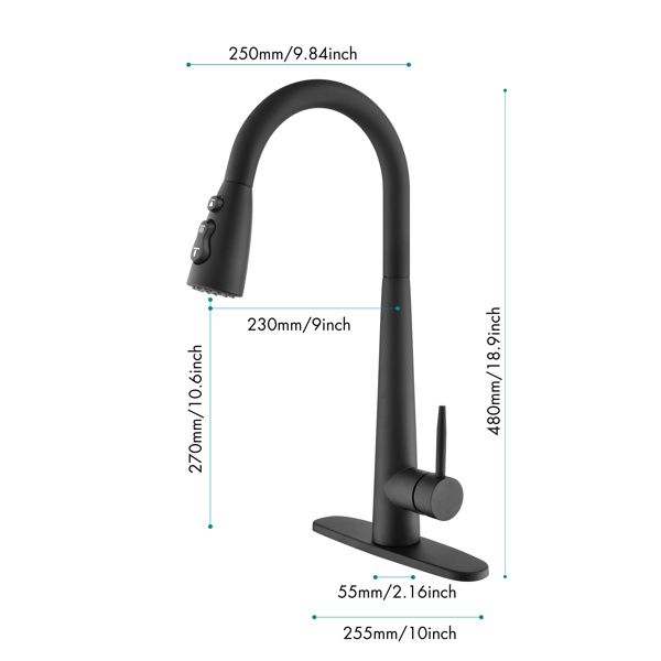 Kitchen Faucets with Pull Down Sprayer; Kitchen Sink Faucet with Pull Out Sprayer; Fingerprint Resistant; Single Hole Deck Mount; Single Handle Copper_voghion.com