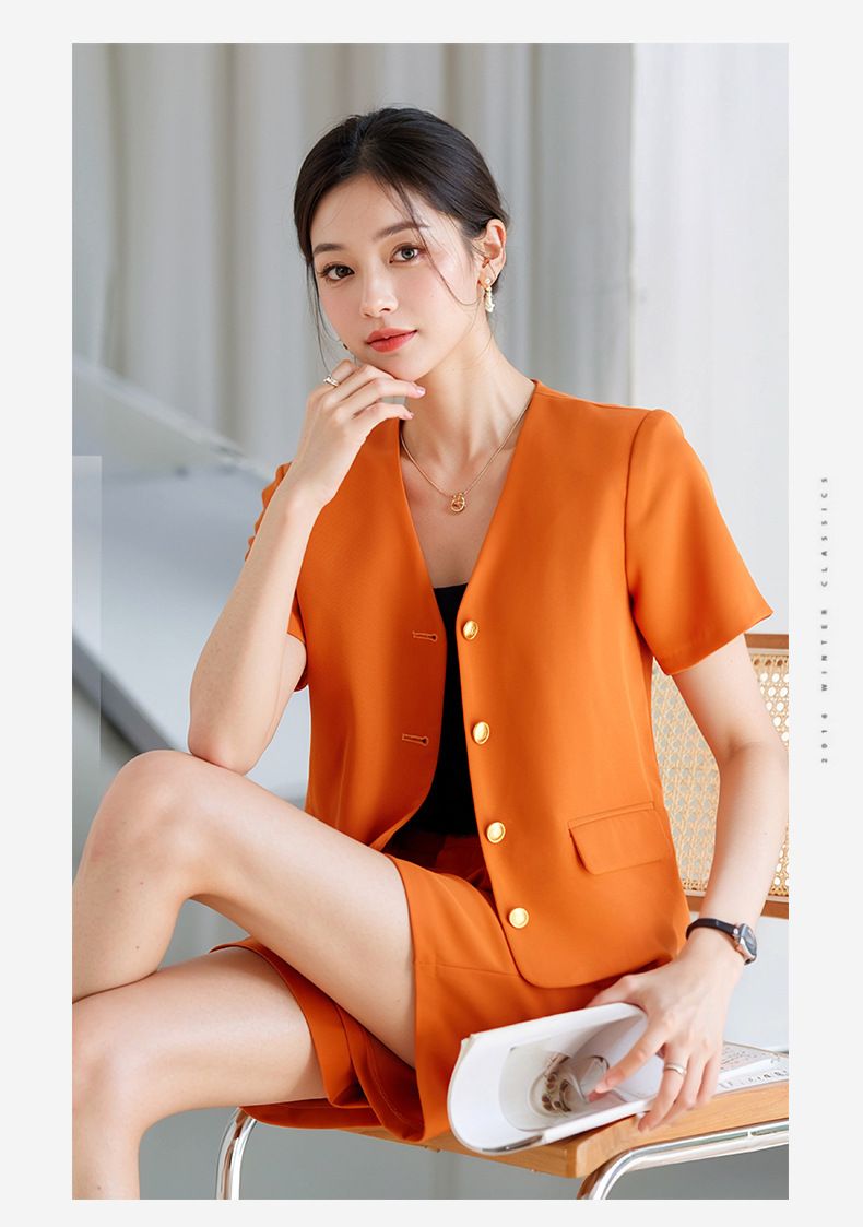 Corto per donna estate 2025 nuovo stile giacca a maniche corte profumata, pantaloncini corti da abito in due pezzi_voghion.com