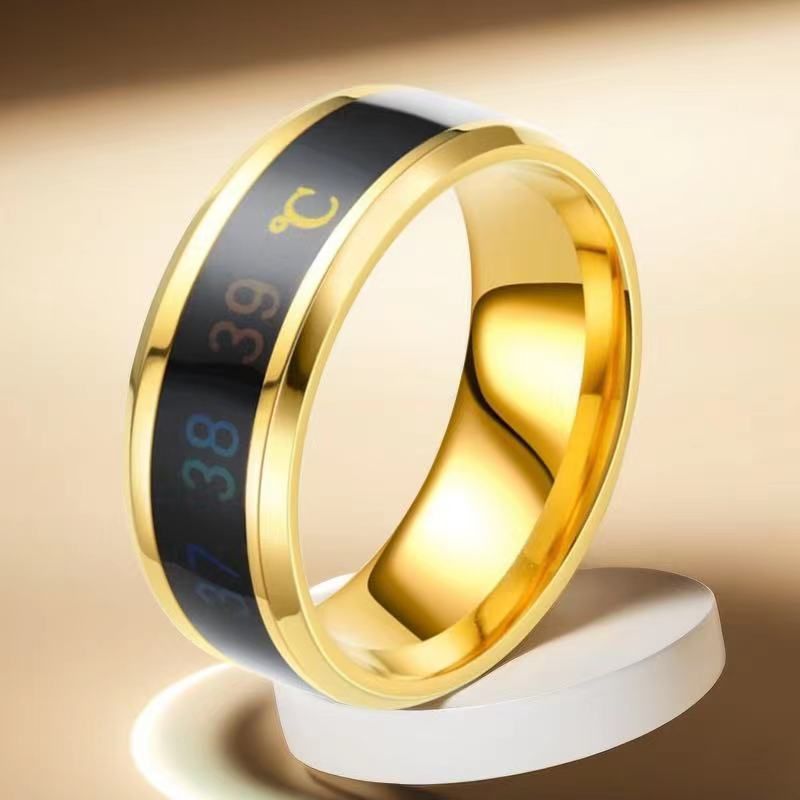 Rings Stainless Steel Ring Men's Intelligent Temperature Sensitive Color Changing Men's Trend Does Not Fade Cold Hip Hop Light Luxury_voghion.com