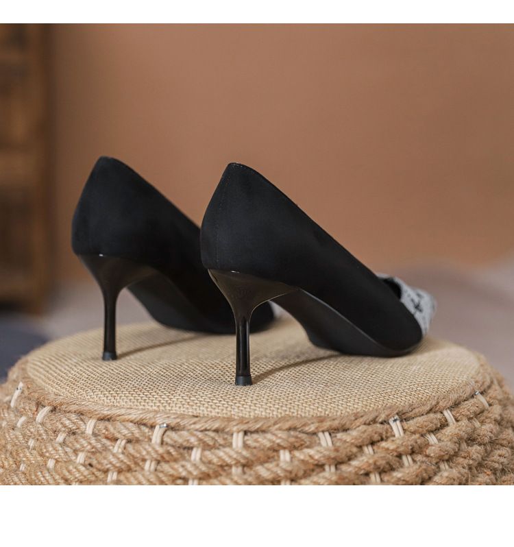 Damenschuhe Langfristiges Stehen ohne Ermüdungsarbeitsschuhe, Schöne Schwarze Professionelle Arbeits-Interview-Arbeitskleidung Stiletto-Lederschuhe_voghion.com