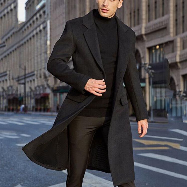 Herbst Winter Herren Wolle Mantel Solide Langarm Woolen Jacken Fleece Männer Mantel Streetwear Fashion Lange Trench Oberbekleidung_voghion.com