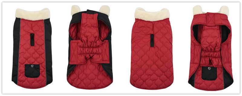 Pocket new pet clothes autumn and winter dog clothes vest cotton coat double sided wearable dog clothes coat clothing_voghion.com