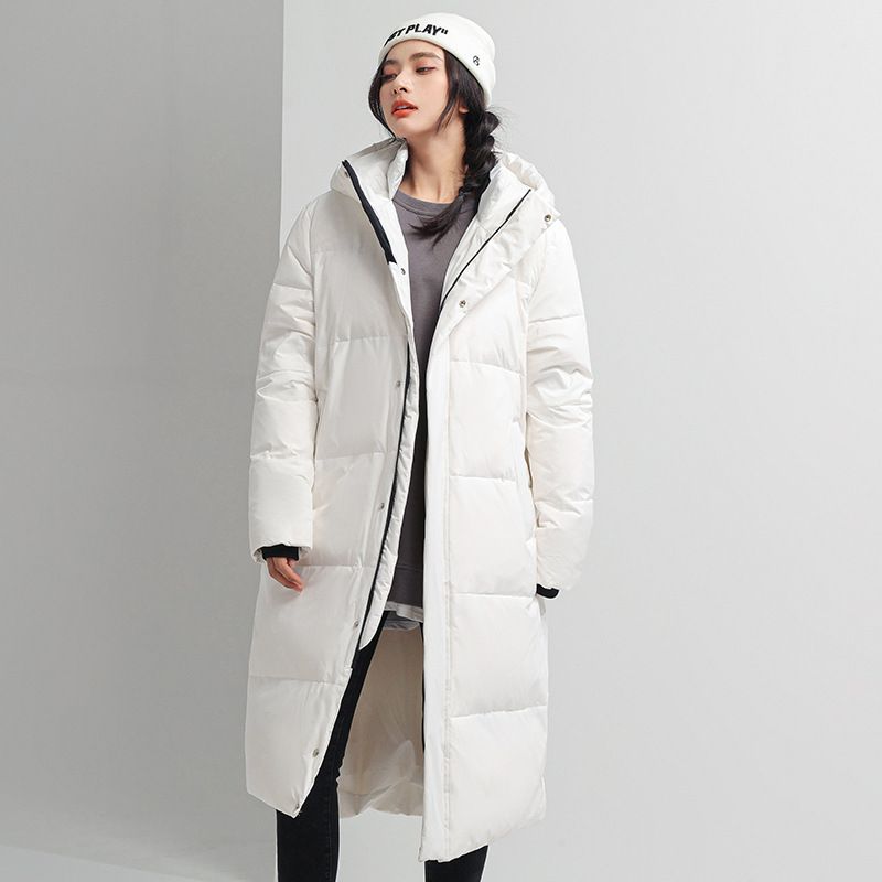 Couple style unisex down 2021 new mid to long length over knee thick winter casual jacket_voghion.com