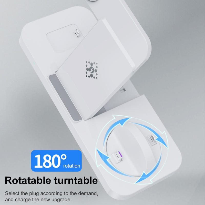 6 in 1 Multifunctional Foldable Vertical Wireless Charger (Black)_voghion.com