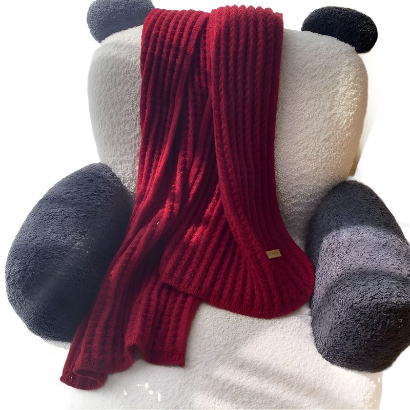 Der neue Herbst und Winter weich mit der koreanischen Version des einfarbigen Wollstrickschals weibliche Studenten verdickte Paarschals_voghion.com