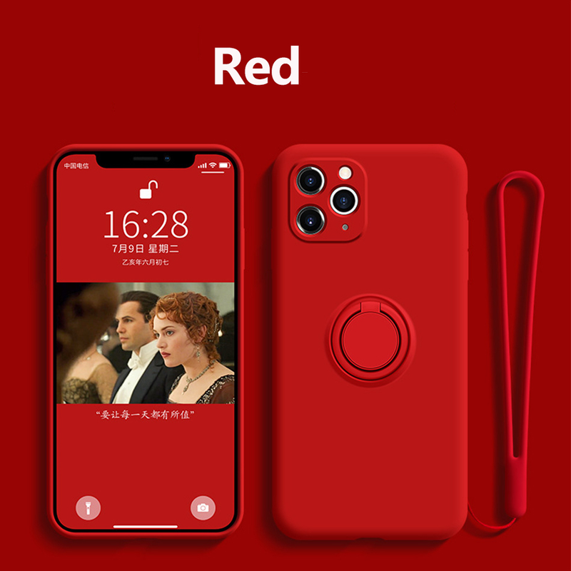 Luxury Finger Ring Holder Rope Phone Case For OPPO A15 A52 A72 A92 A53 2020 A54 A73 A74 A54 A93 5G Liquid Silicone Soft _voghion.com