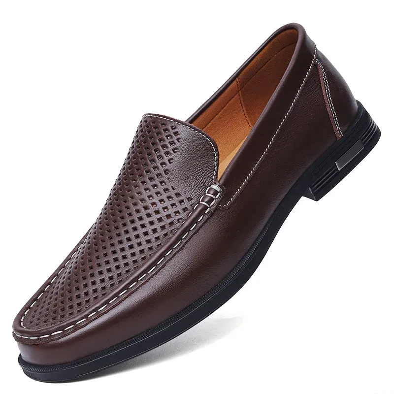 Herren Usmarke Slipper aus echtem Leder Neue Freizeitschuhe für Herren Designer Mokassins Heißer Verkauf Drive Schuhe_voghion.com