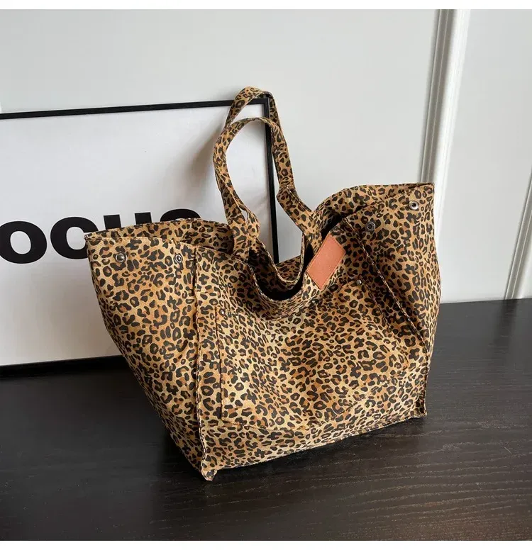 Leopard Design 2023 Shopper di moda coreana Grandi borse per la spesa per donna Borsa a tracolla per ragazza di grande capacità_voghion.com