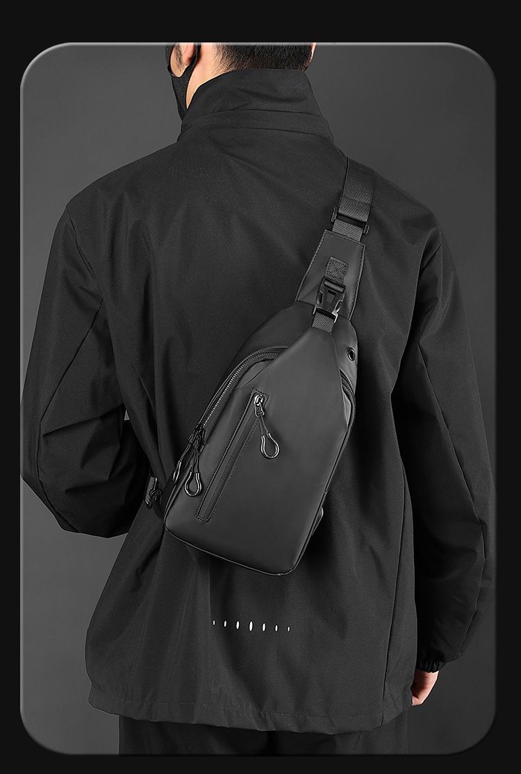 Nouveau sac de poitrine imperméable pour homme, sac à bandoulière simple, sac à dos à la mode_voghion.com