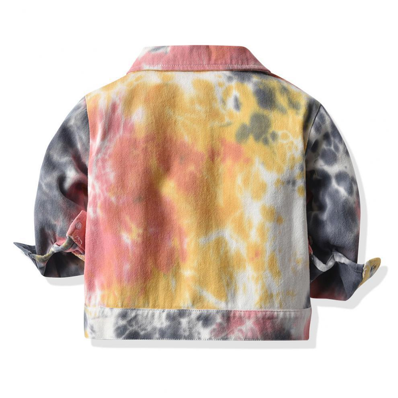 Baby clothes Girls and boys blazers children's tie dye jacket single breasted spring ripped jeans_voghion.com