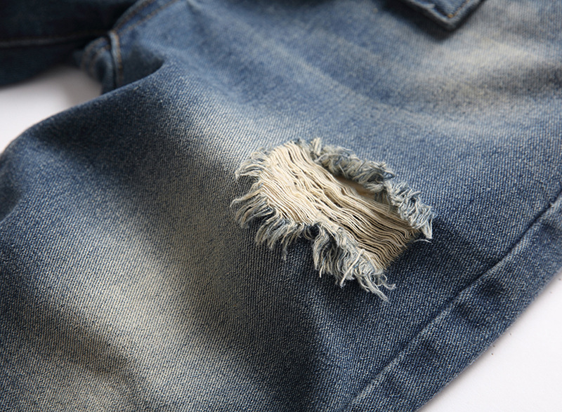 Men's Clothing Distressed Denim Shorts - Vintage Ripped Casual Cargo Shorts For Men, Mid Waist Straight Fit, Cotton Stretch (13 Colors, Sizes 28-42)_voghion.com