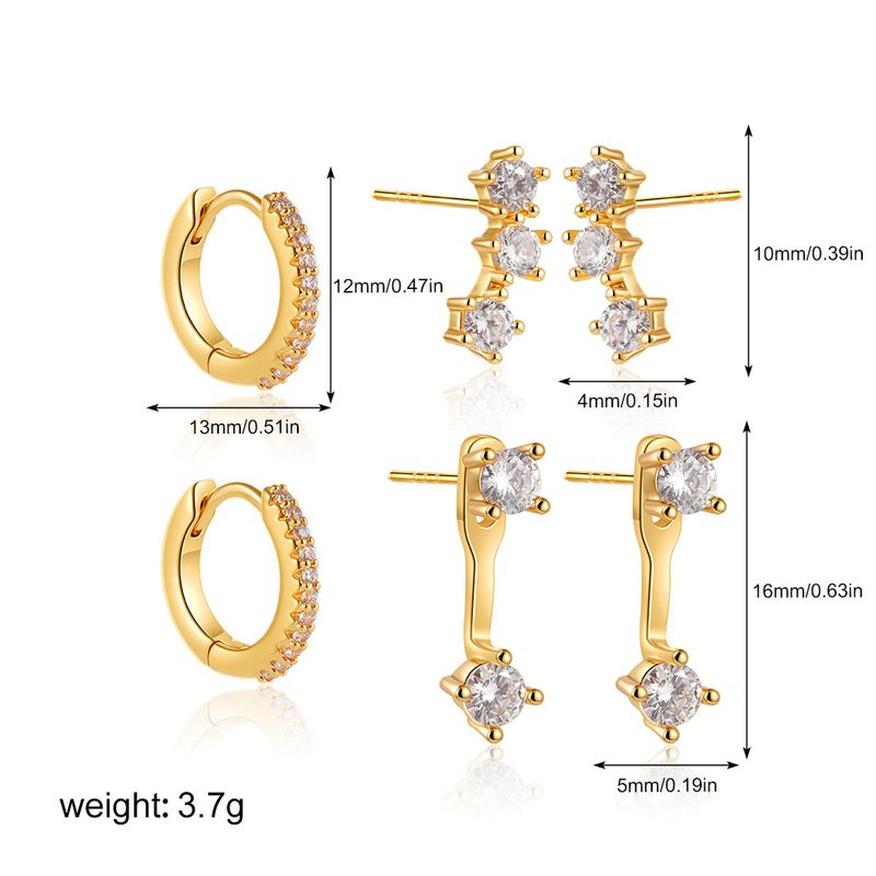 Damen-Schmuckset, modisch, Herbst und Winter, geometrischer Diamant, Nischen-Stil, lange Ohrringe, einfaches All-Match-Ohrclip-Ohrring-Set_voghion.com