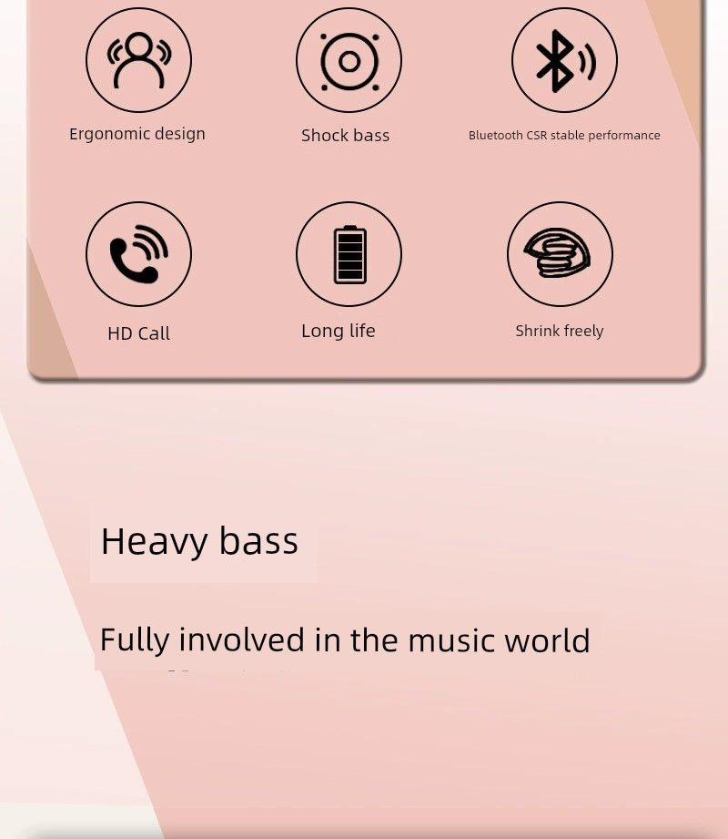 Nuovo arrivo Bluetooth per giovani adulti, compatto, con riduzione del rumore, insonorizzato, wireless_voghion.com